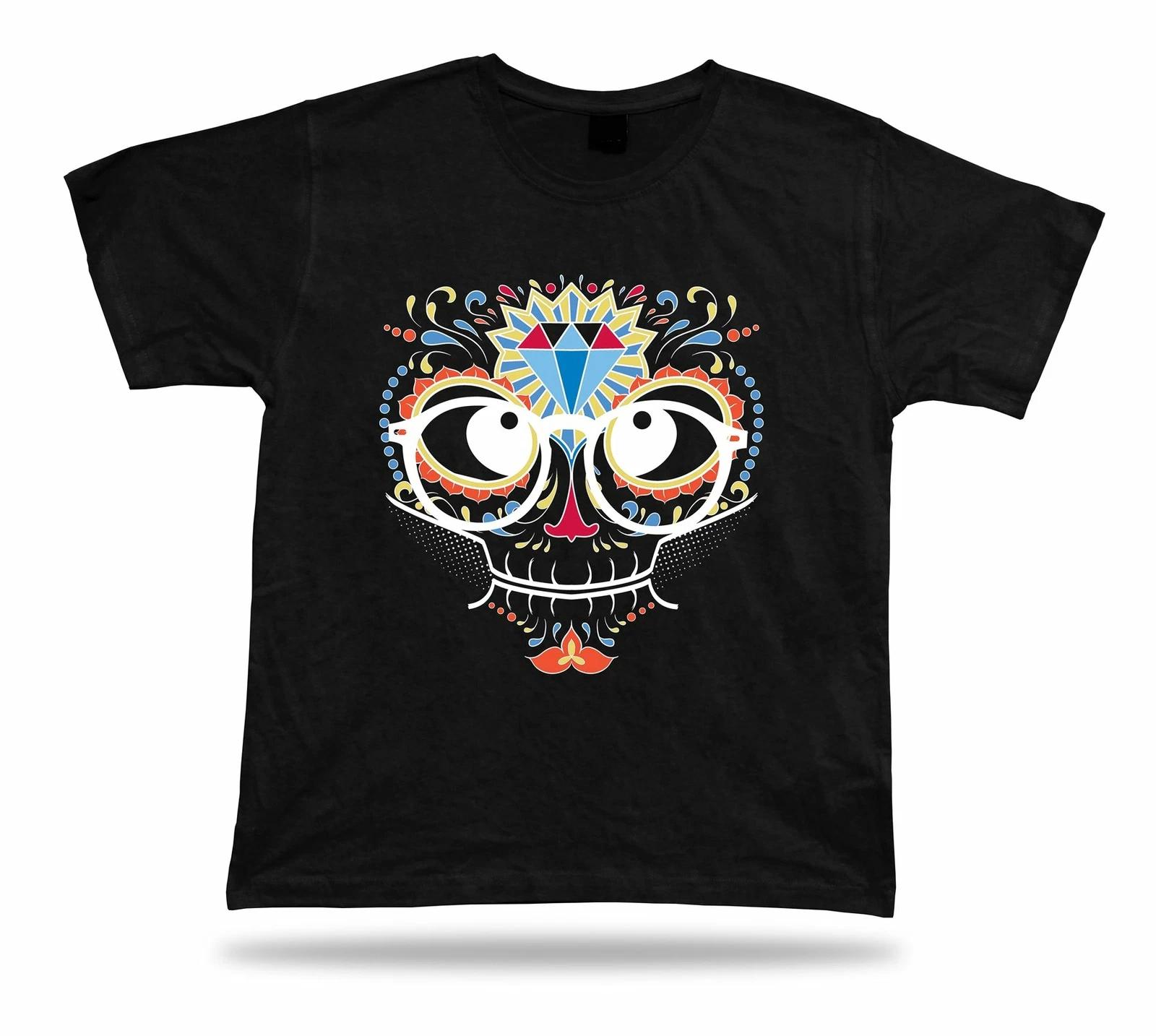 Skeleton Eyeglasses Colorful Diamond cool awesome modern tshirt stylish design S