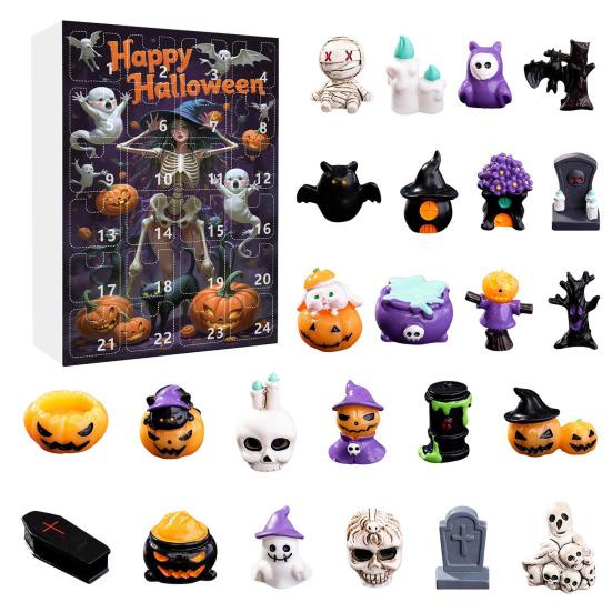 Horror Halloween Advent Calendar Versatile Festive Party 24 Days of Spooky Countdown Pendant Holiday Gifts for Boys Girls