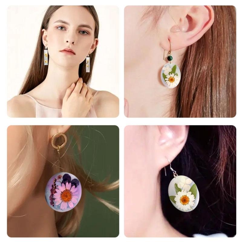 Schmuck Gießform aus Harz Modisches Muster Halskettenanhänger Ohrring Kristall Epoxidform Set Handgefertigtes Handwerk Silikonform