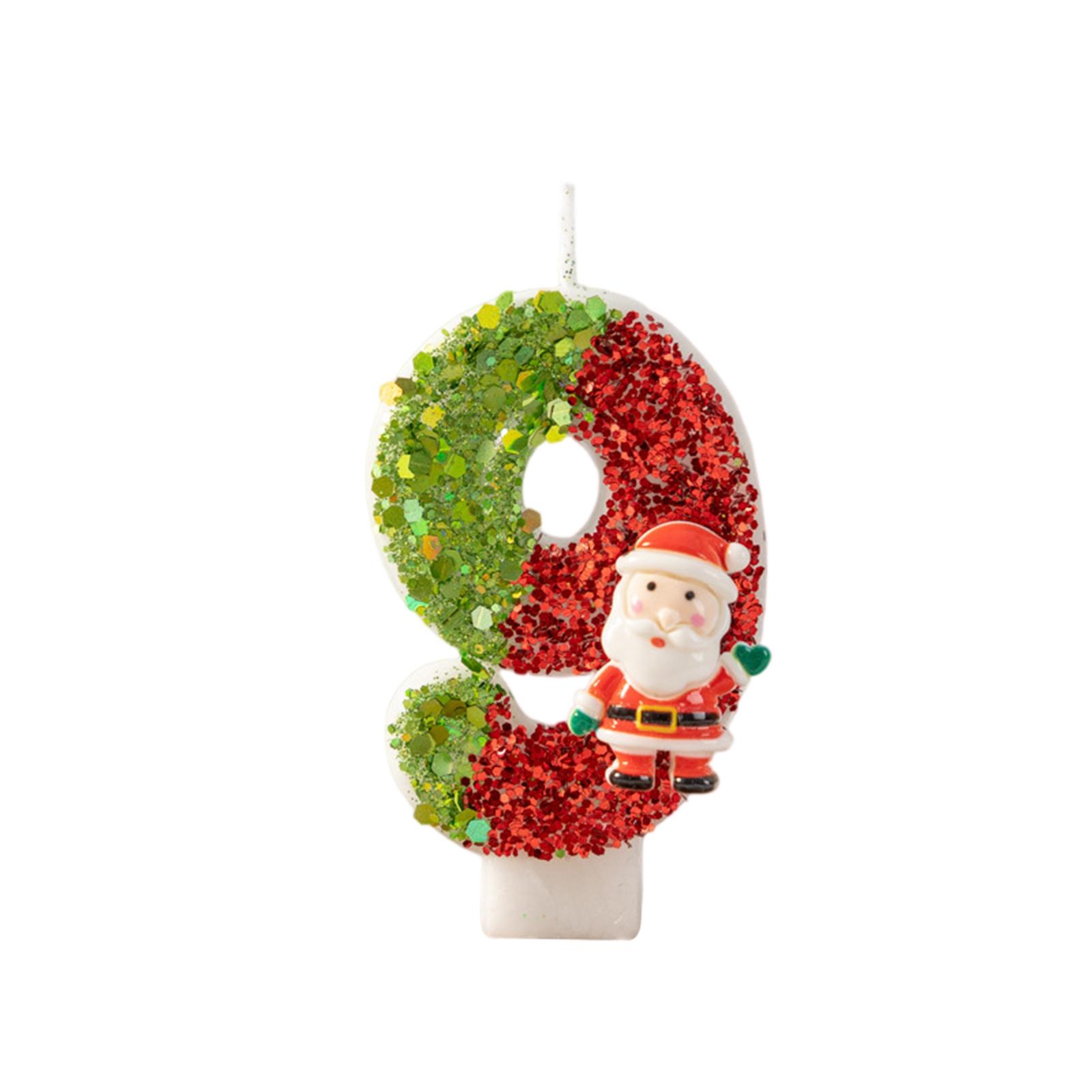 

Christmas Happy Birthday Candles For Cakes Decorating Supplies Unscented Number Candles Cake Topper Decorations One Size