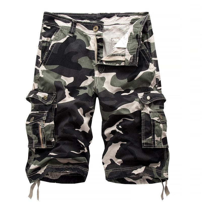 2025 Summer Men's Loose Casual Five-Pocket Work Pants Camouflage Shorts