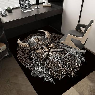 1pc Viking Helmet Carpet Anti Slip Polyester Floor Mat for office.Bedroom