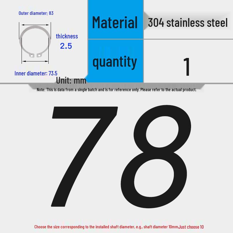 304 Stainless Steel Snap Ring for 3-200 Bearing
