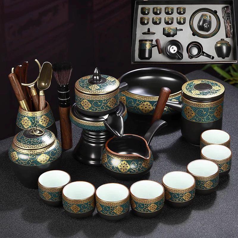 

Automatic Ceramic Kung Fu Tea Set with Stone Tray