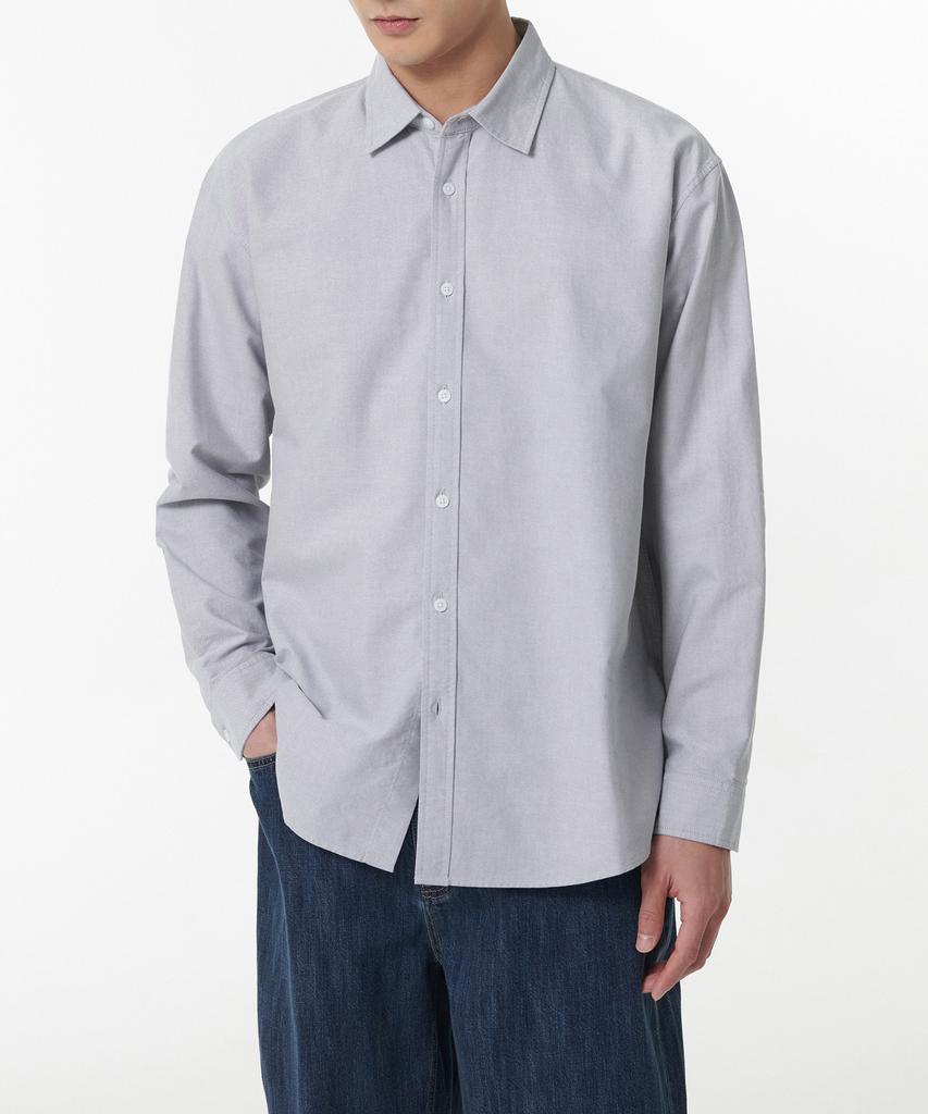 MUSINSA STANDARD Relaxed Fit Oxford Shirt_Non-Pocket [Grey]