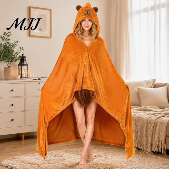 Kaufe Damen Loungewear Tier-Tragbare Decke Hoodie für Damen, Übergroßer Flanell-Pullover Warme Pyjama-Decke, Mit Knöpfen zu schließender Cosplay-Umhang zum Preis ab 34