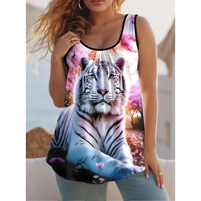 Women's Sleeveless Vest Creative Colorful Pattern Printing Comfortable Soft Fashionable Versatile Summer Oversized Vest