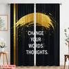 2pcs 2D flat printing Curtains Change Your Words Thoughts Polyester Without Electricity Holiday Decorations Use for Holiday