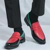 Designer New Men Pointed Mixed Color Patchwork Dress Casual Shoes Male Penny Loafers Wedding Dress Business Homecoming Footwear