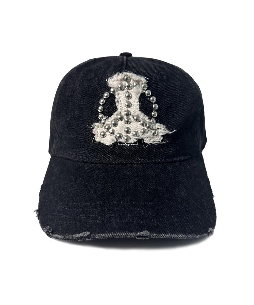 Kodeu Peaceful Stud Patch Cap_Bk Denim