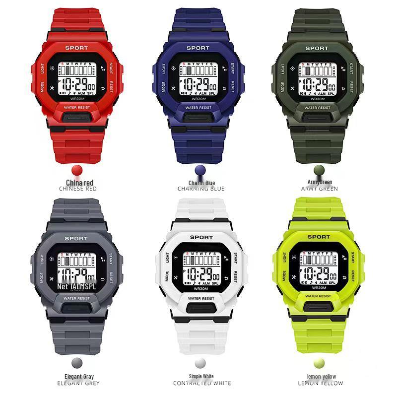 Student Waterproof Large Dial Square Fashion Electronic Watch