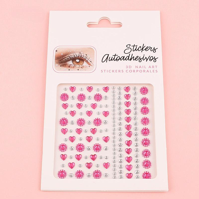 Diamond Eyebrow Tattoo Sticker Glitter Eyeliner Eyebrow Makeup Face Eyes Temporary Tattoo Rock Rhinestone 3D Eyeliner Stickers