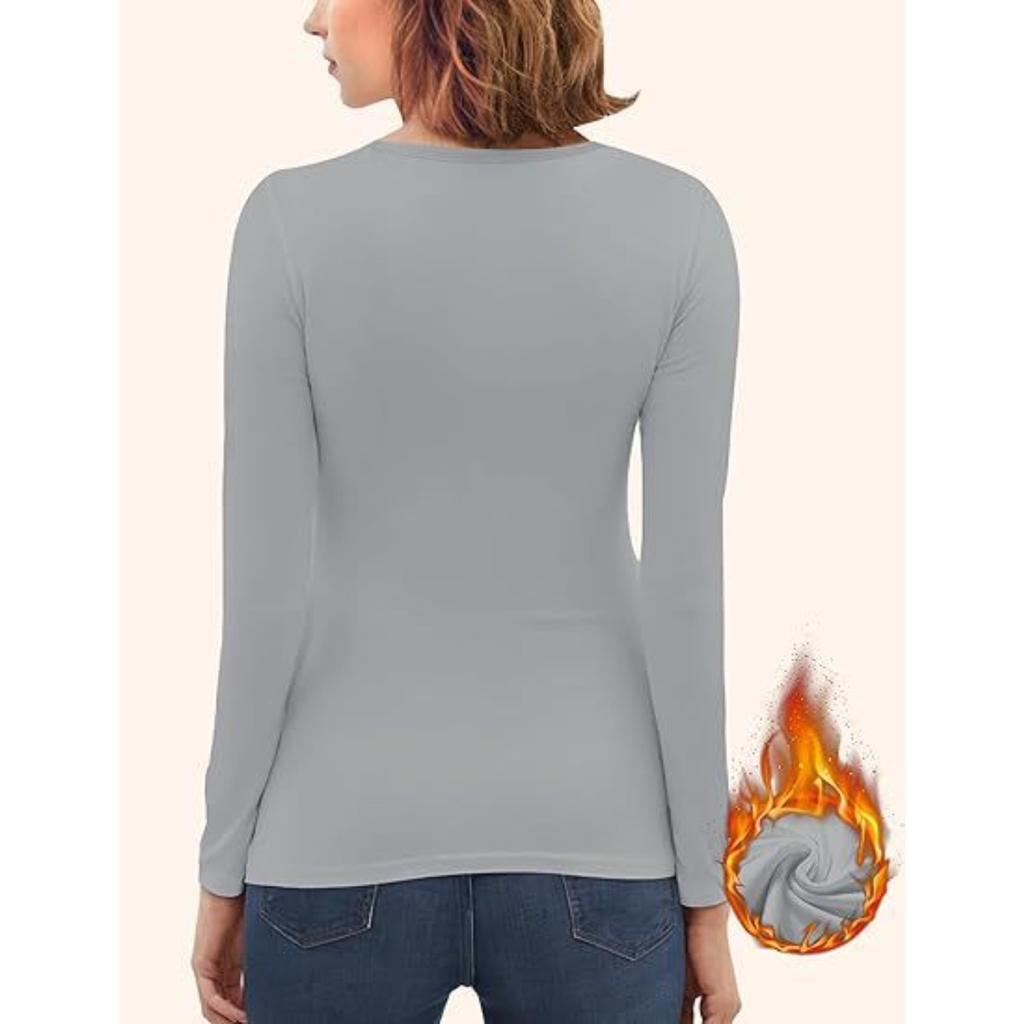 Lenjerie de corp caldă pentru femei pentru toamnă și iarnă, elasticitate ridicată și uscare rapidă, haine de fitness strânse pe corp și plușate, mâneci lungi