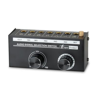 6Channel Audios Switcher Audios Selector With Clear Output And Builts In Volumes Control for Quality Sound Experience