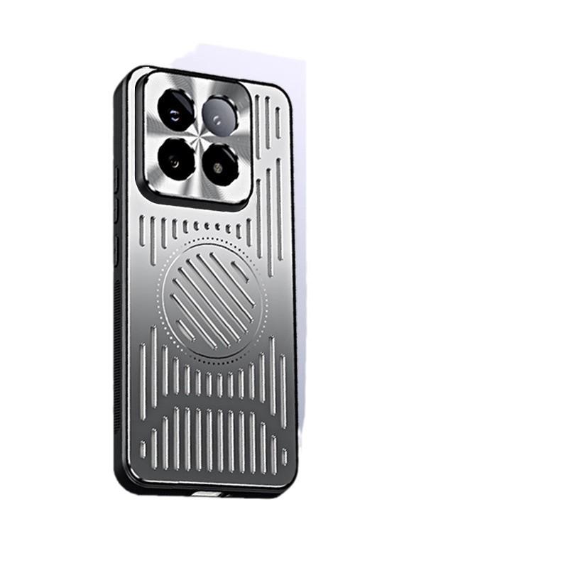 Suitable for Xiaomi 15pro Breathable Mobile Phone Case Redmi K70 Metal Cooling Vehicle Magnetic Suction Xiaomi14 Protective Case