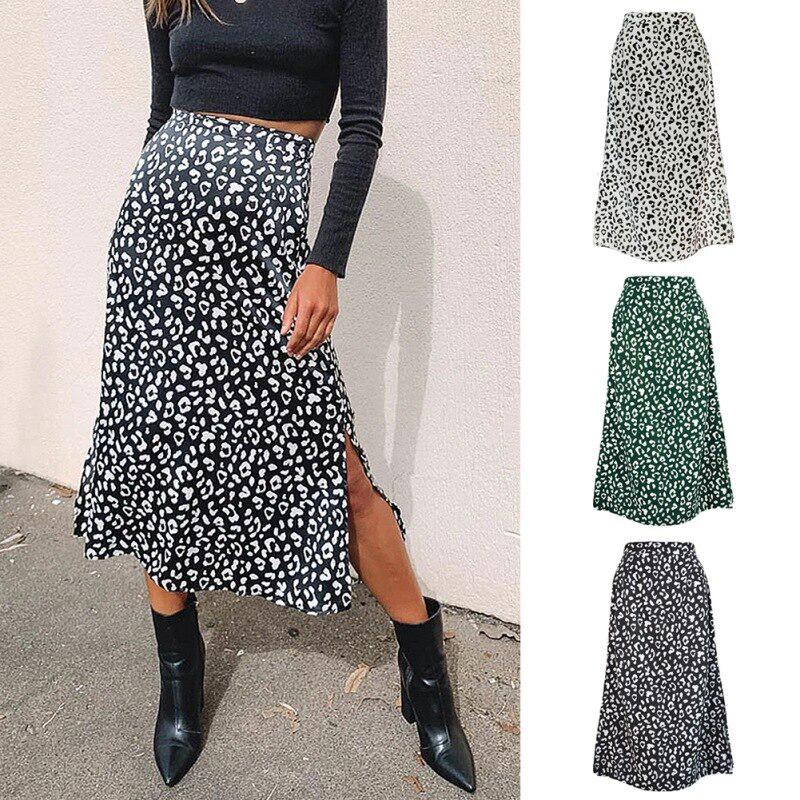 Falda De Mujer Daisy Print Cremallera Cintura Alta Gasa Medi Falda De Mujer Daisy Print Cremallera Cintura Alta Gasa Medi