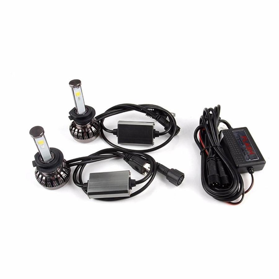 Pair H7 Led Rgb 72W 8000Lm Car Auto Headlight Driving Fog Bulbs Ballast Kit App Control