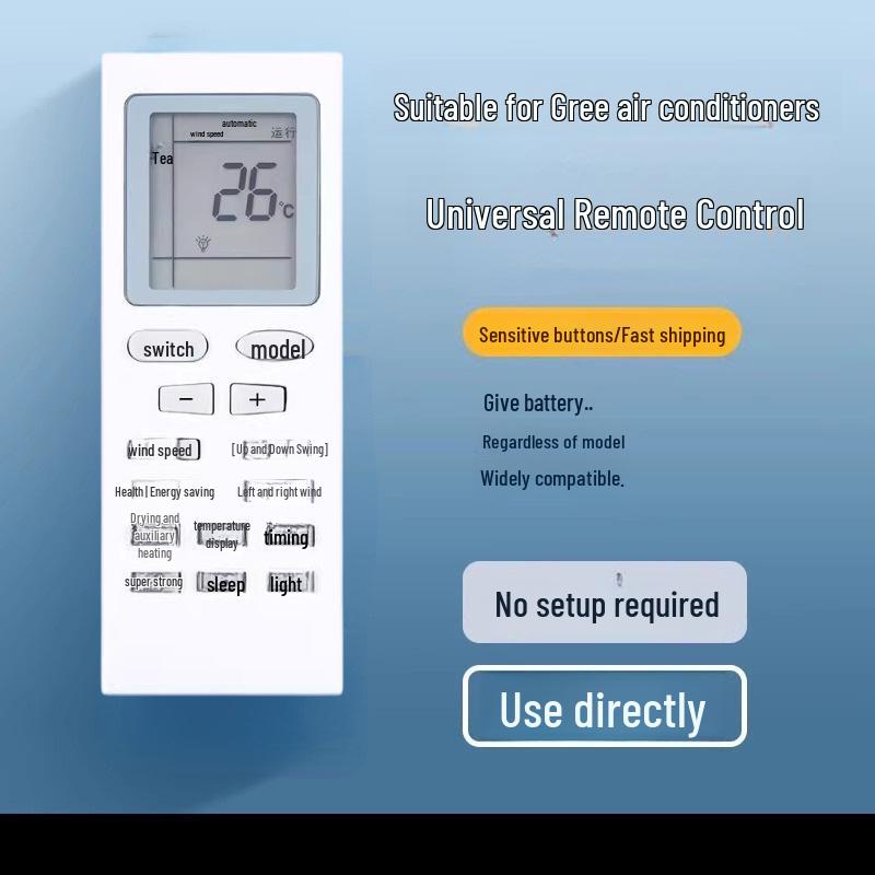 Universal Air Conditioner Remote Control for Gree, Midea, Hualing, Haier, Handian, Chigo, and More Major Brands