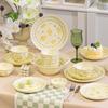 Ruhan Spring Violet Underglaze Ceramic Rice Bowl Set
