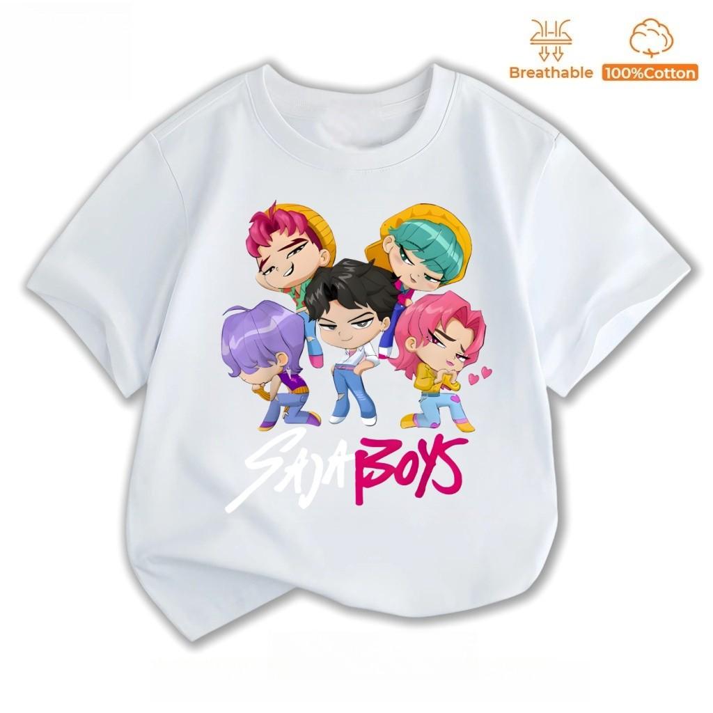 NELLY Baju Anak KPop Demon Hunters Saja Boys T-Shirt Huntrix Shirt Kids Short Sleeve