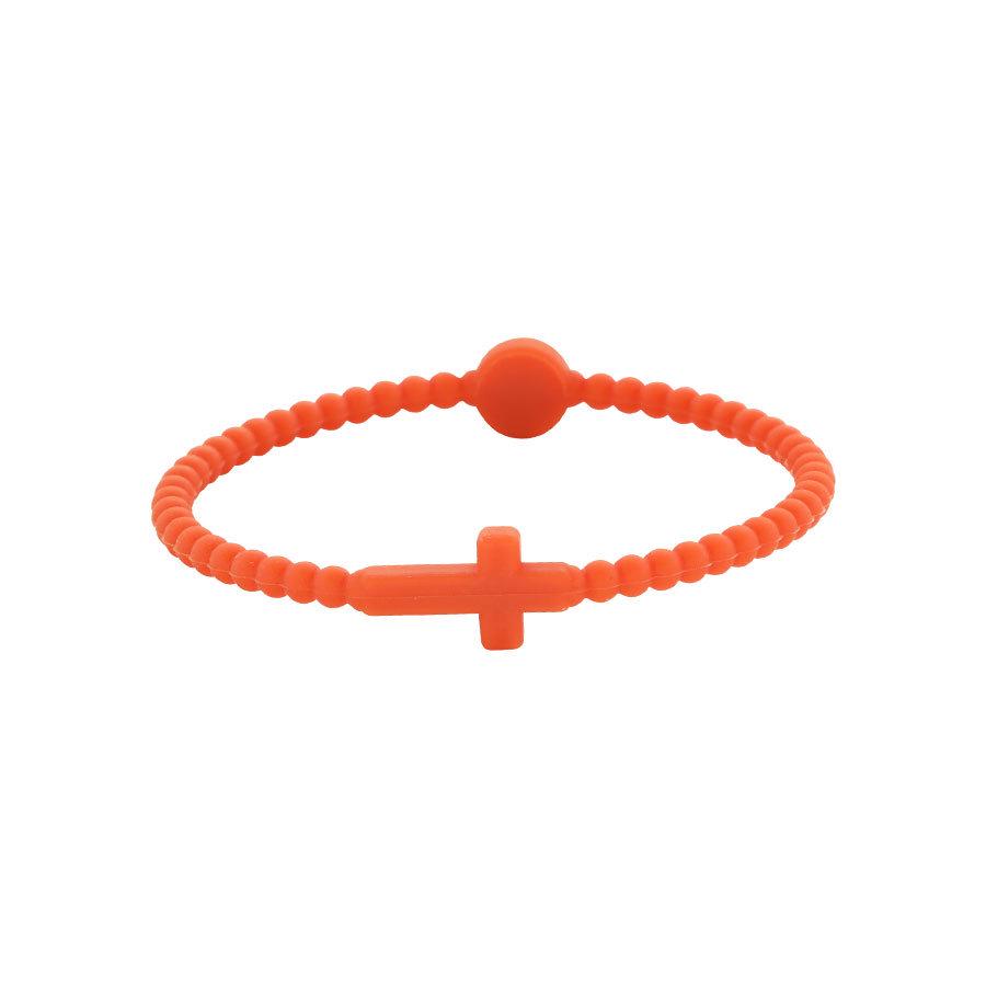 Children s Silicone Cross Thin Macaron Color Wristband Bracelet