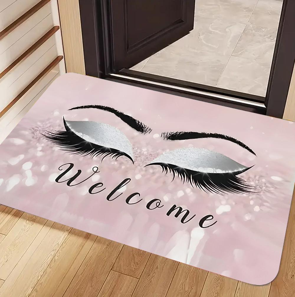 Eyelashes Print Floor Mat Home Carpet Non Slip Entryway Rug Living Room Bathroom Bedroom Kitchen Doormat  Kitchen Mat Doormat