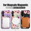 Peony Flower Case For Samsung Galaxy S25 S24 S23 S22 Ultra Plus S24 S21 FE For Magsafe Wireless Charge Magnetic Soft Phone Cover