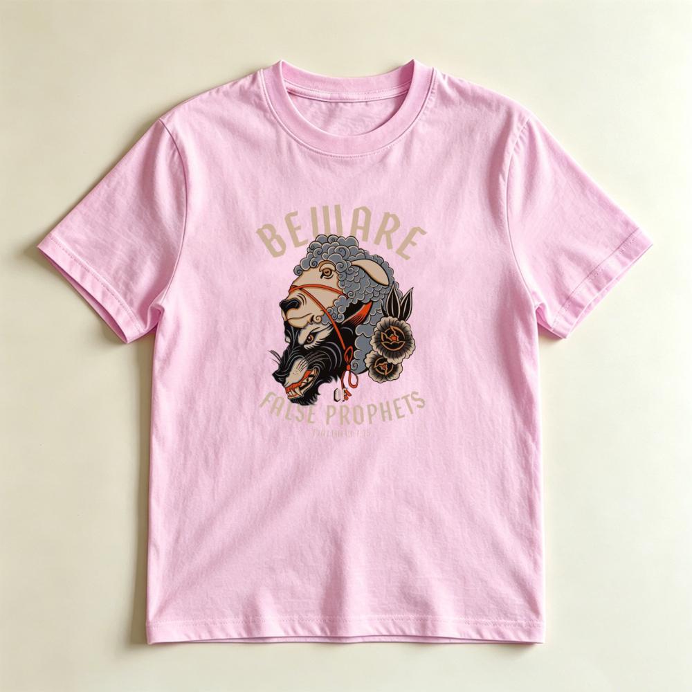 Beware Of False Prophets Wolf In Sheeps Clothing Christian Casual Graphic Shirt Christian Faith Gift TShirt Unisex Unisex Tshirt S