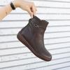 JiSyu Men S Cowhide Warm Lining Ankle Short bootS jiS 001