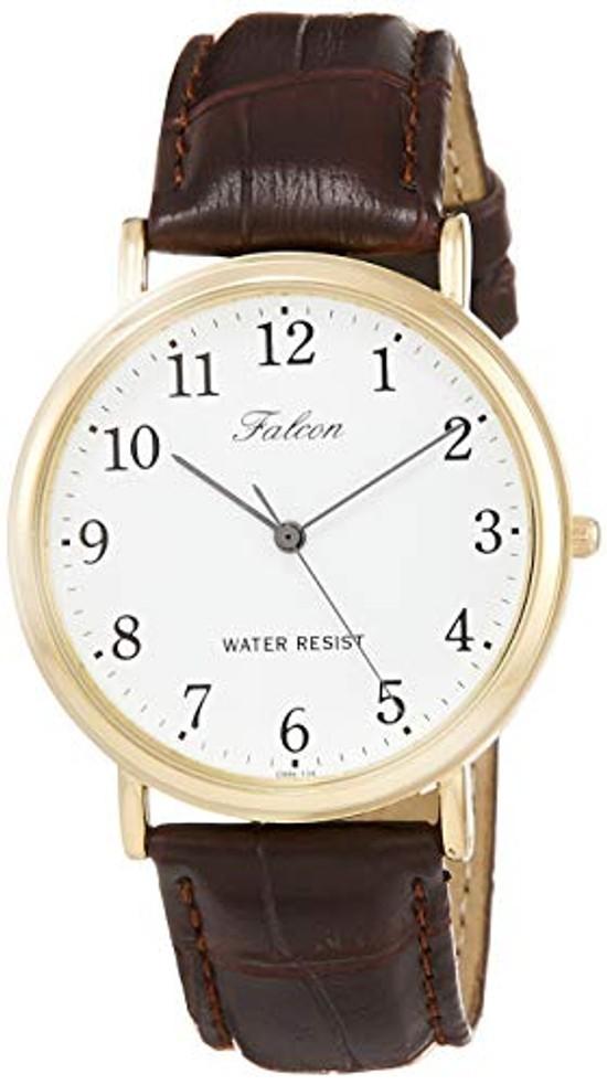 Citizen QQ Analog Waterproof Watch Leather Band Q996-104 Men Brown.