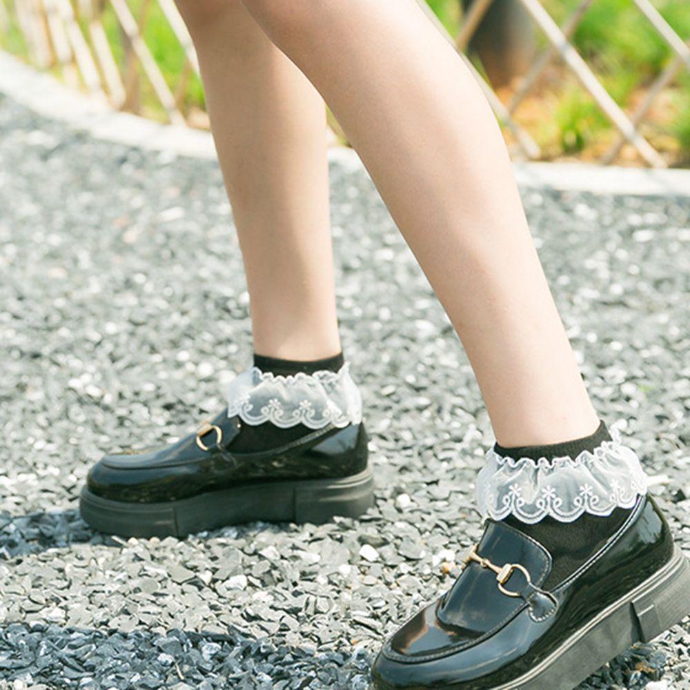 Retro Soft Cotton Ruffle Girls Lace Short Socks Frilly Ankle Socks Princess Socks