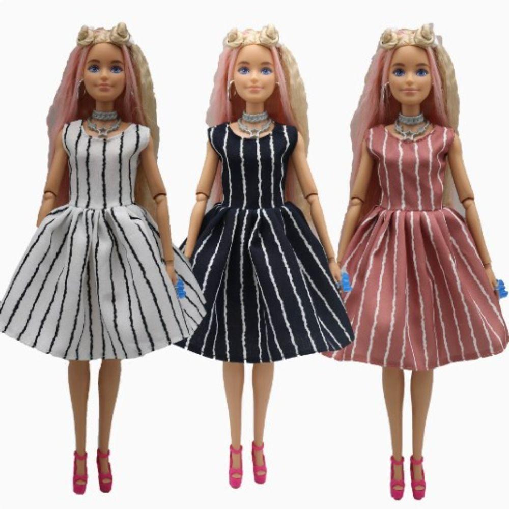 

Fashion Striped Dresses Casual Wear Girl Dresses Clothes Doll Polka Dot Skirt for 30cm Doll 9