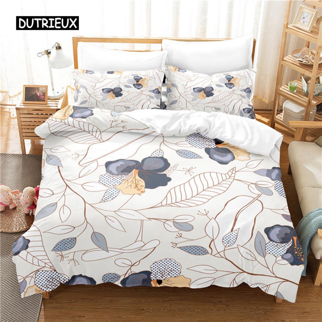 

Комплект постельного белья с синим цветком, комплект пододеяльников, постельное белье с 3D-печатью, комплект постельного белья размера «queen size», модный дизайн EU single(135x200cm)