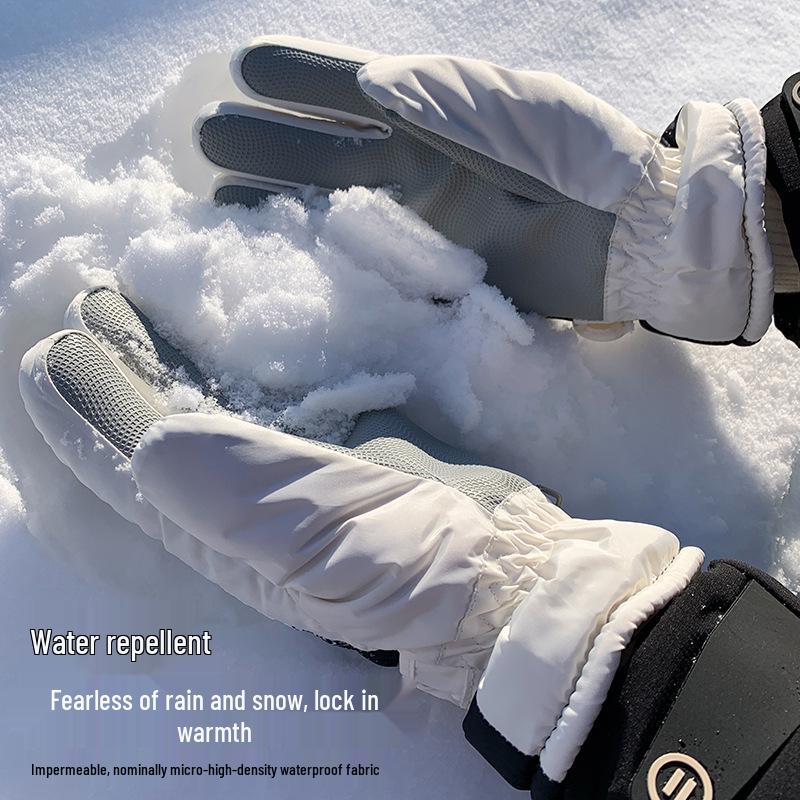 Damen- & Herren Winter Touchscreen Skihandschuhe - Plus Samt, Dick, Winddicht, Kältebeständig zum Fahren von Elektrofahrzeugen