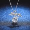 Womens Moissanite Necklace 1ct Bow Pendant Chain Fashion Jewelry