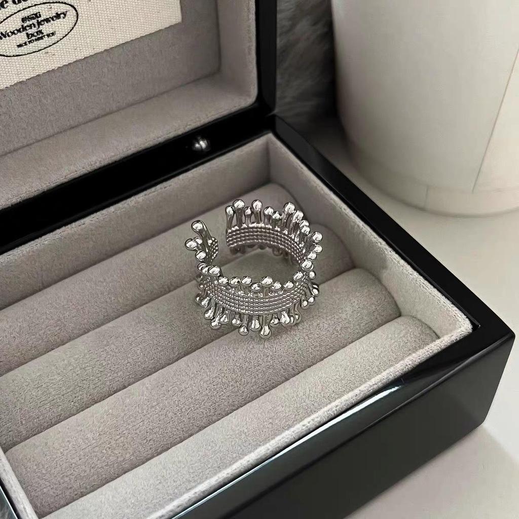 Xiaohongshu S925 Sterling Silver Summer Ring: Women's High-End Niche Light Luxury, Non-Fading Silver Jewelry