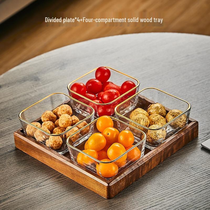 HANDUNYOU Ceramic Partitioned Fruit & Snack Plate