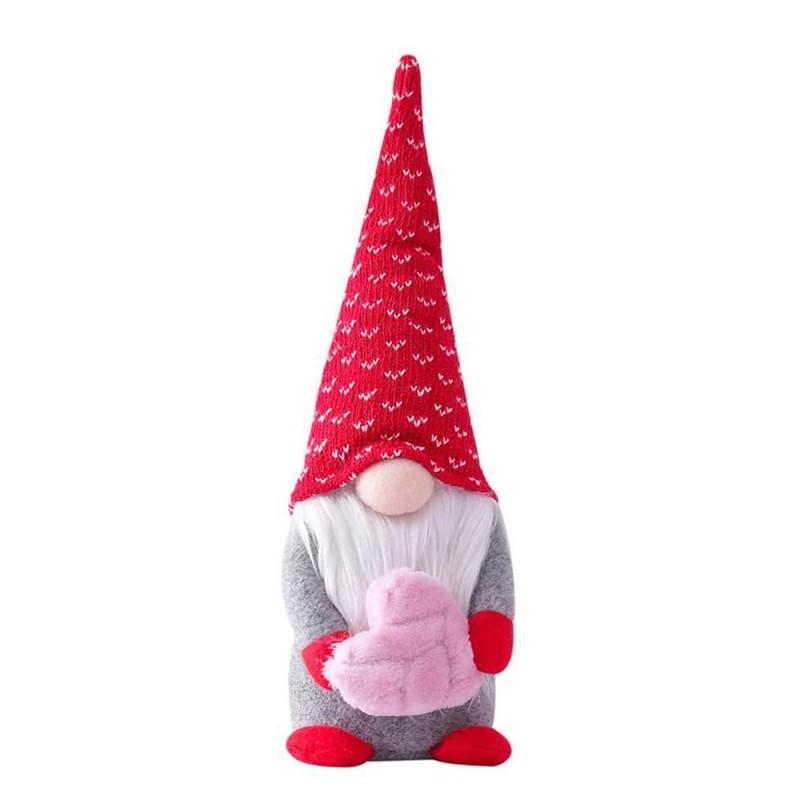 Valentine's Day Glitter Gnome Plush Elf Decorations Mr and Mrs Handmade Scandinavian Tomte for Valentine's Day Home Decoration