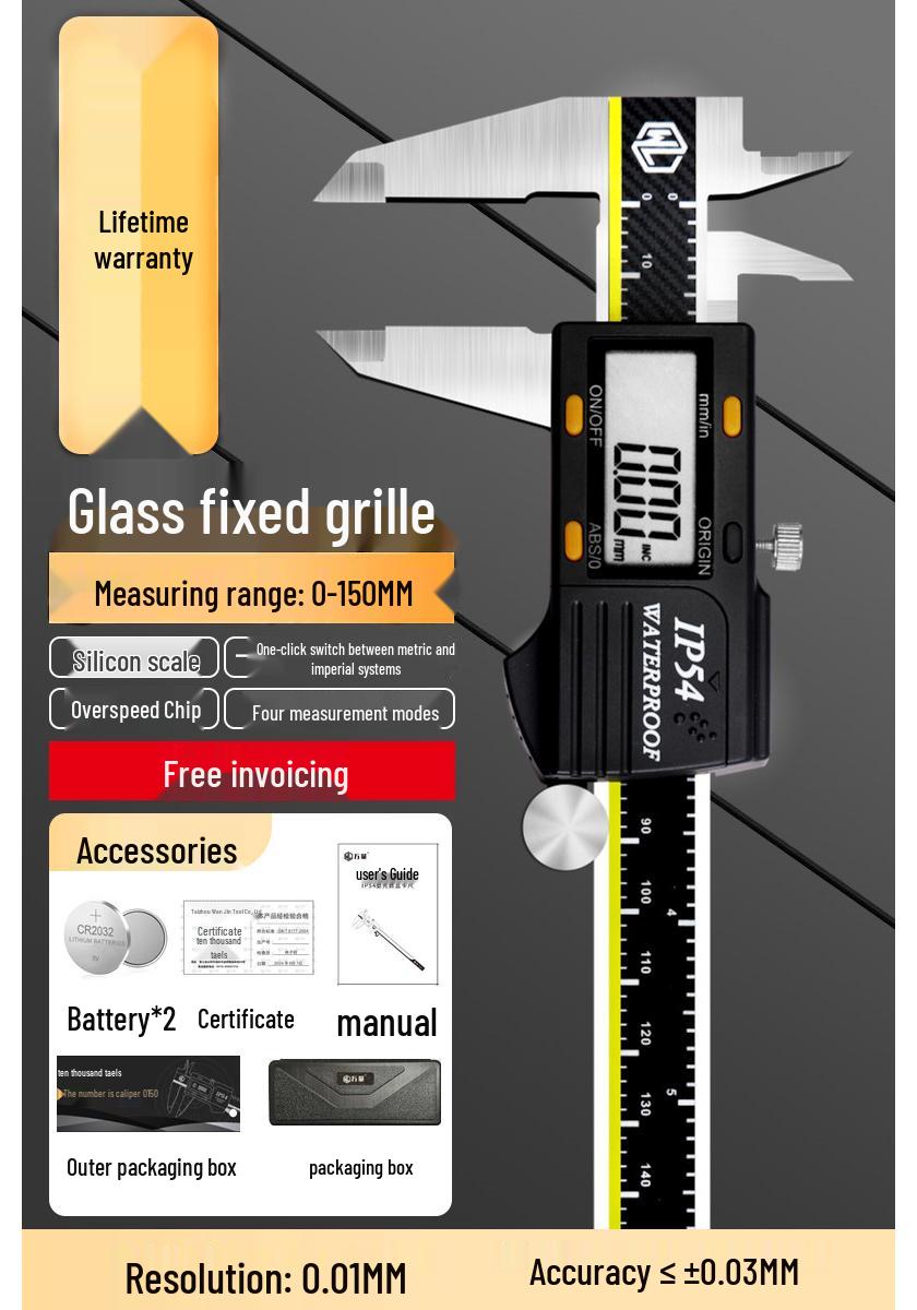 High Precision Stainless Steel Digital Vernier Caliper 0-150/200/300/500mm