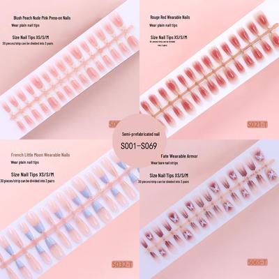 30-Piece Professional Ice Transparent Nail Tips - Semi-Handmade, Pre-Made, Wearable, and Sizeable