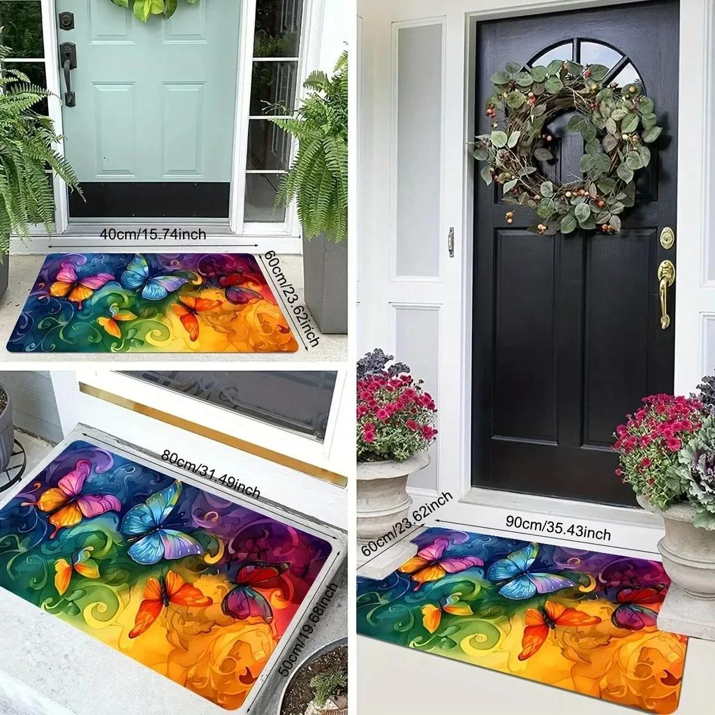 1PC Merry Christmas Charactor Door Mats Kitchen Rugs Non-Slip Pop Living Room Rugs Bath Mat Carpet for Home Sink Laundry Decor