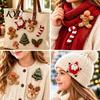 Non Woven Fabric Craft Christmas Felt Embroidery Brooch Kit for Beginners, DIY Decorative Pins Set with Tools, Creative Sewing Projects Handmade