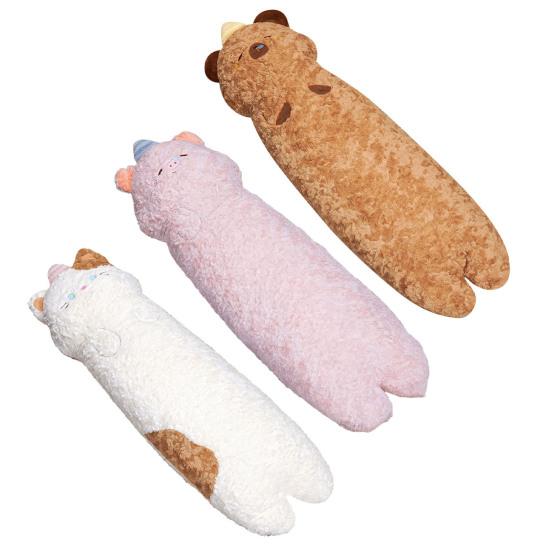 Lang Knuffelkussen Schattig Varken Capibara Knuffelkussen Pluizig Kattenkussen Pluche Speelgoed voor Zijslapen en Zitten Jongens Meisjes Kerstcadeau