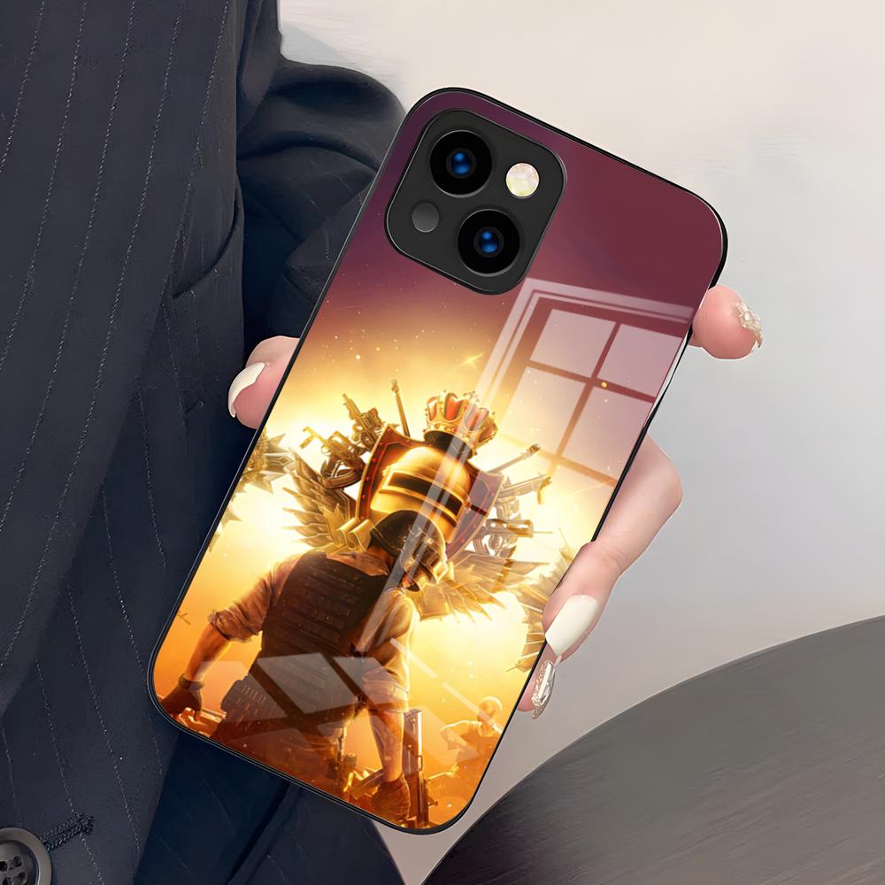 Game P-PUBG Phone Case For IPhone 17 Pro Max 15 Pro 16 14 Plus 12 13 Mini 11 Pro Shockproof Glass Cover