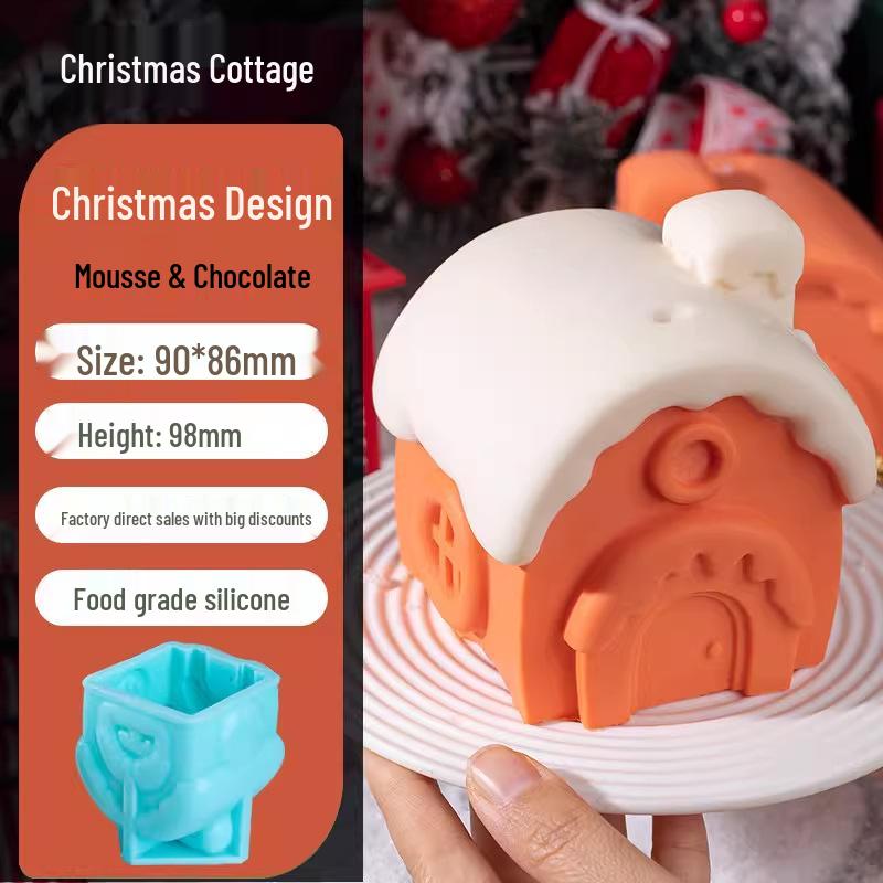 Silicone Christmas Sleigh Mold: Food-Grade Chocolate Shells for Fun Festive Cake and Mousse Decorations