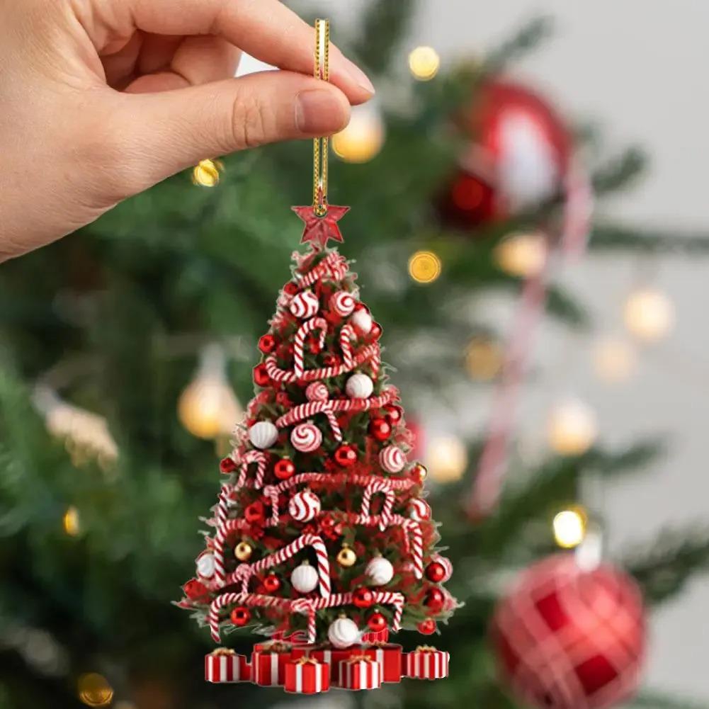 4 Pcs 2D Reflective Christmas Ornaments - Shatterproof Hanging Decor For Xmas Tree, Home & Party Decorations