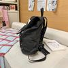 Vintage Star Striped Denim Backpack Student Class Book Bag