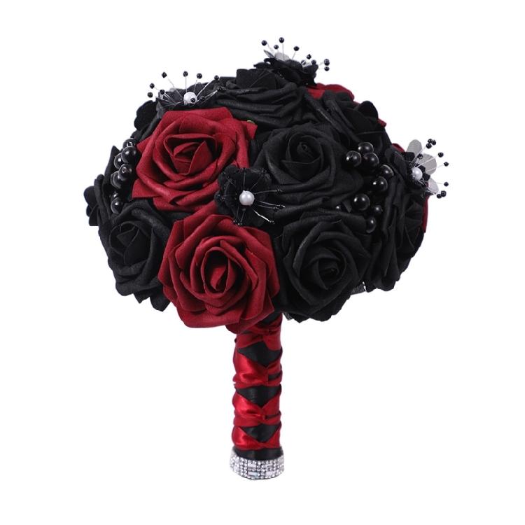 Bridesmaids Bouquet Gothic Flowers Bouquet for Bridesmaids Dark Wedding Bouquet for Halloween Party Ceremony Anniversary