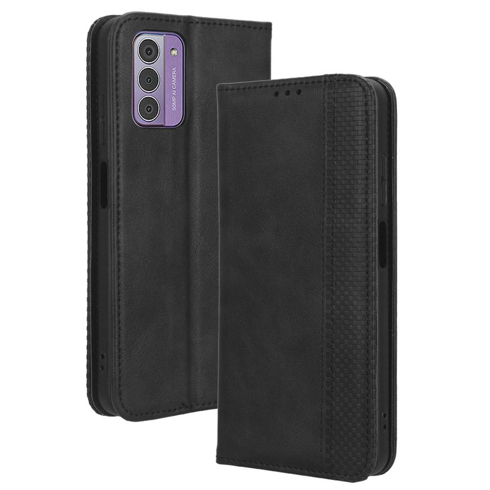 

PU Leather Retro Phone Case for Nokia G42,Stand Wallet Shockproof Cover Black
