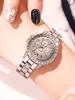 Luxury and fashionable diamond-encrusted alloy women's quartz watch set of 3, suitable for everyday wear, Thanksgiving and Chris
